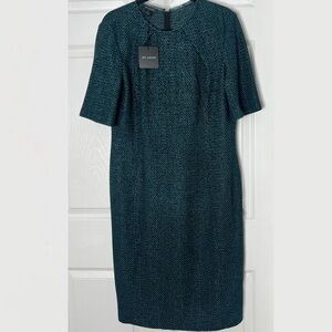 NWT St John Multicolor Textured Sheath Dress Sz 12